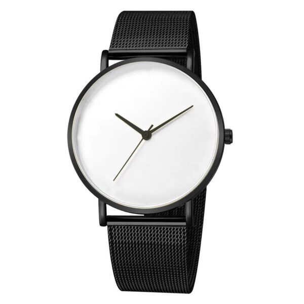 No logo Simple Watch with Blank Dial  Mesh Stainless Steel Band Men Watches Thin Minimalist Customized Watch 40mm High Quality