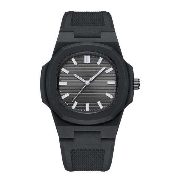 Wholesale Fashion Octagon Silicone Black Quartz Watch for Men and Women With No Logo Reloj Para Hombre Mujer Wristwatches